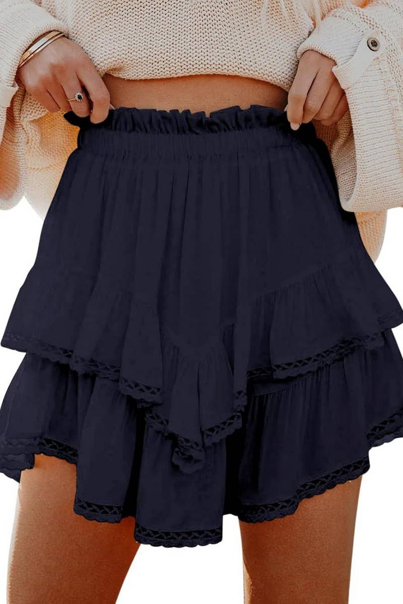 CWBSS0475_HIGH WAIST TIERED RUFFLE MINI GOLF SKIRT