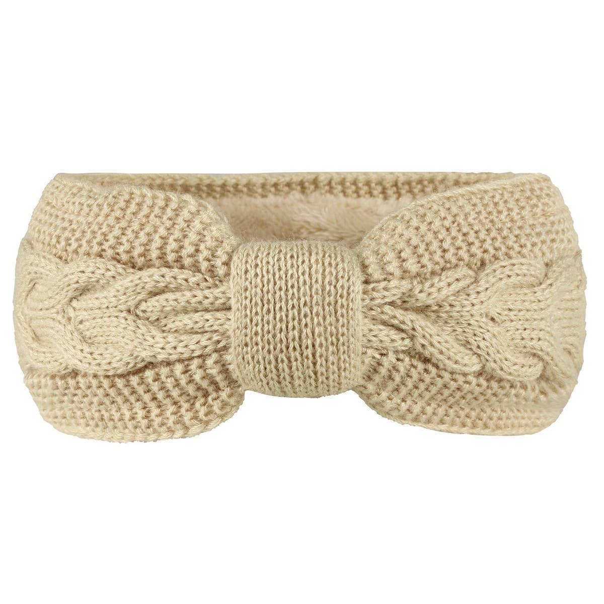CWMM10071_FLEECE KNIT HEADBAND WITH BOW