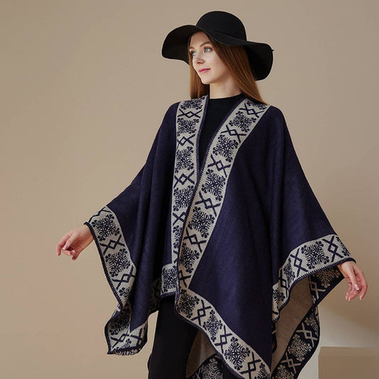 SHAWL SOLID COLOR IMITATION CASHMERE CAPE