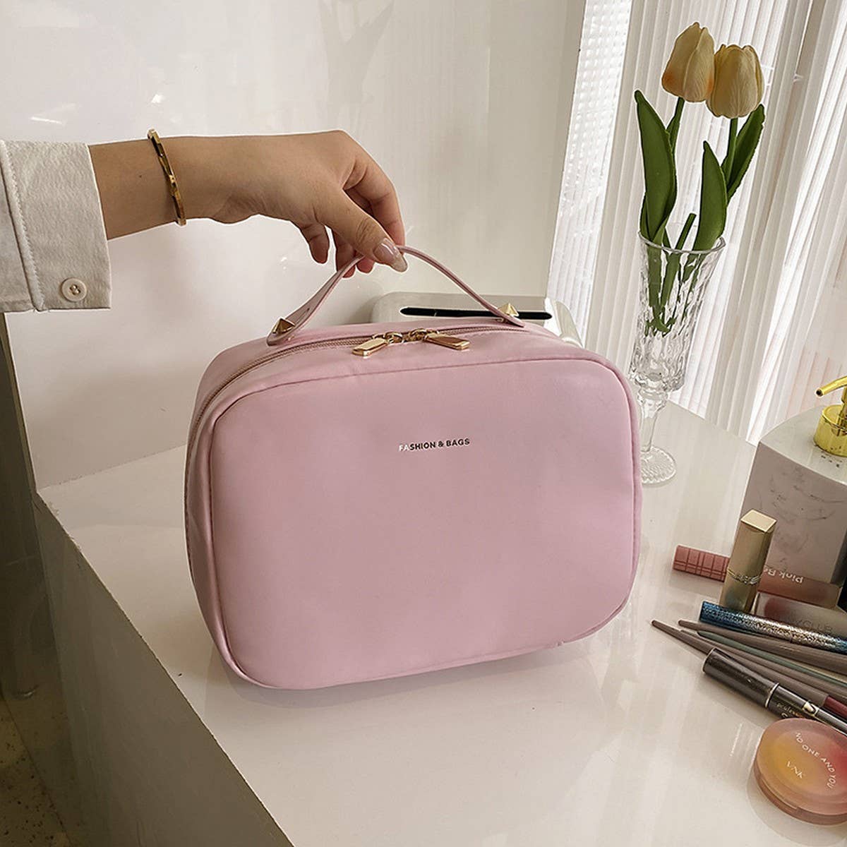 NEW PU LARGE CAPACITY PORTABLE COSMETIC BAG_CWAB4442