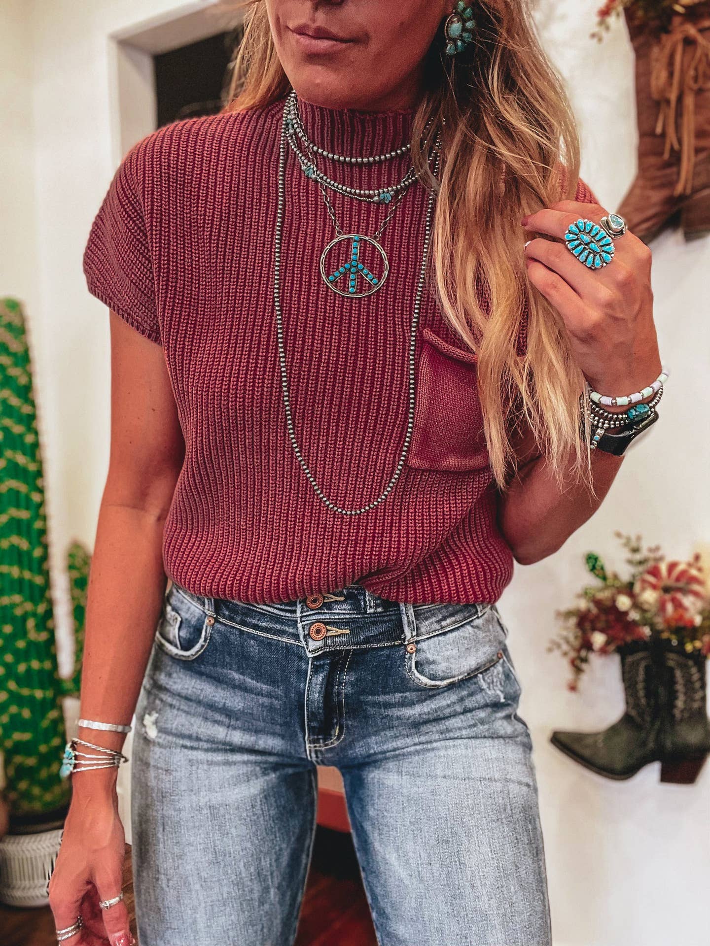 SOLID COLOR TURTLENECK LOOSE SHOULDER SWEATER