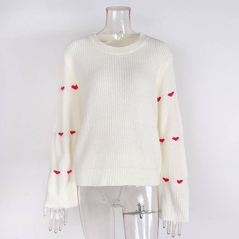 LONG SLEEVE STRIPED PULLOVER CREW-NECK SWEATER