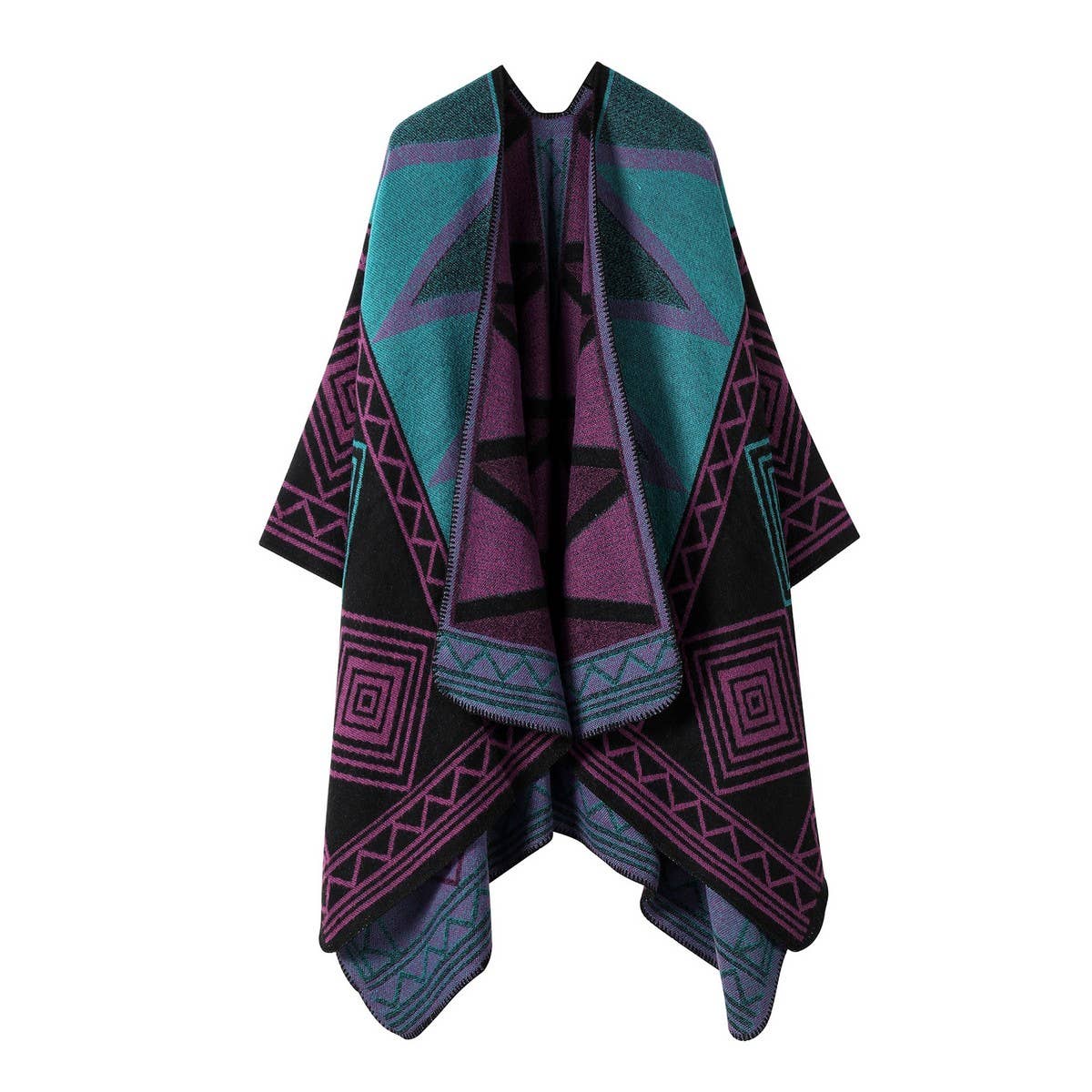 CAPE DARK DOUBLE-SIDED WARM OUTER WEAR THICK SHAWL_CWASC2122