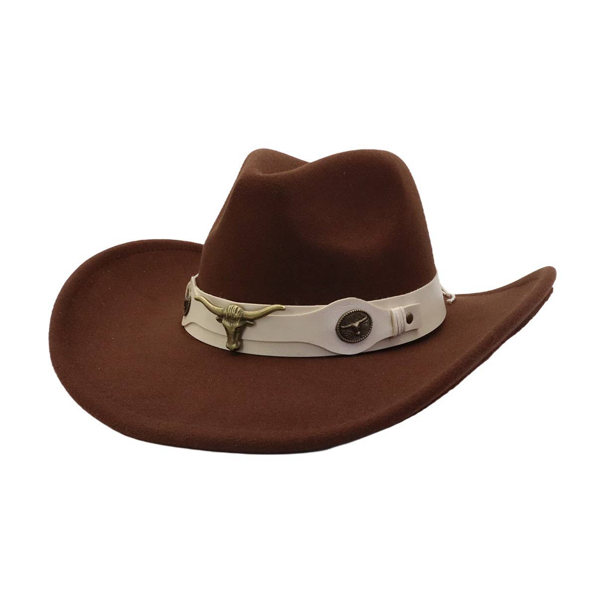 Western Ethnic  Felt Cowboy Fedora Hat_CWAH04428