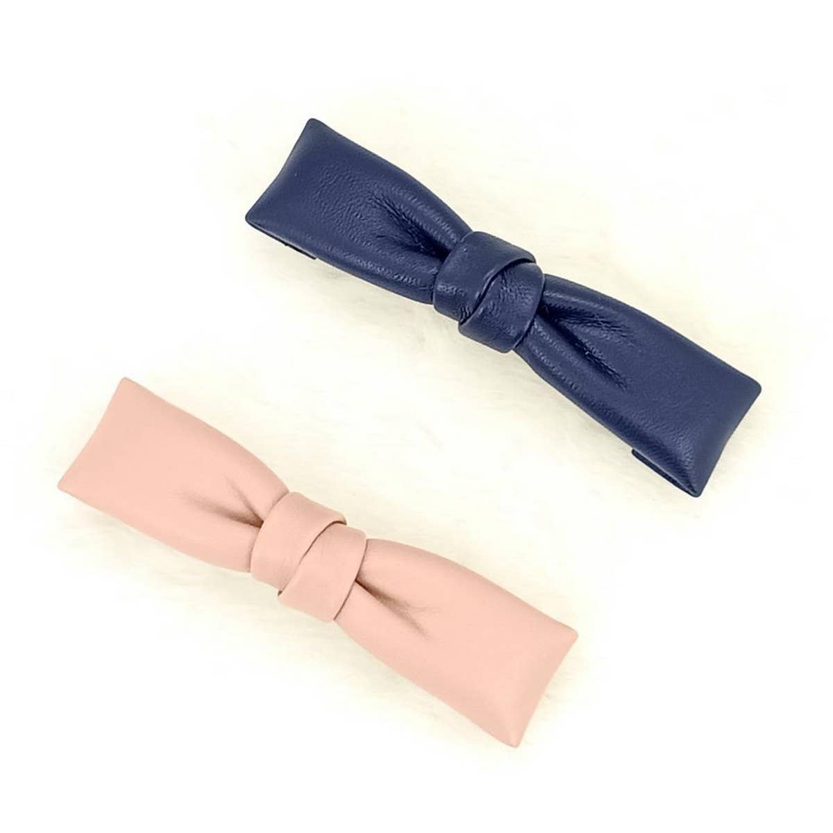 Elegant Simple PU Leather Bow Hair Barrette
