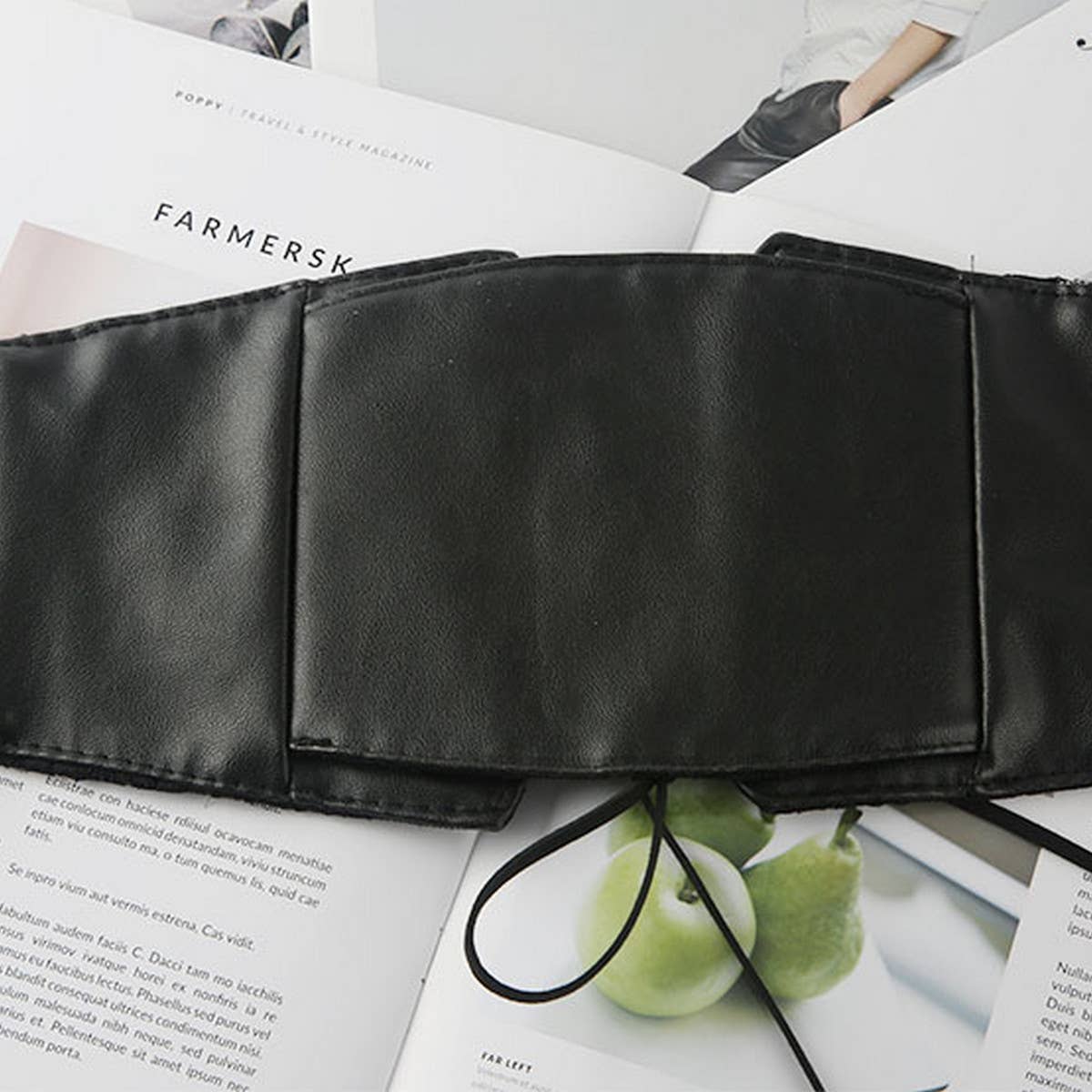 WOMEN LACE AND LEATHER ELASTIC WAIST BELT_CWABE0317