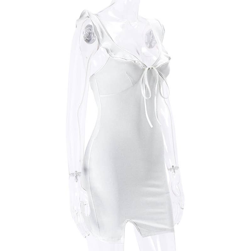 Fashion Sexy French V-neck Summer Bodycon Dress