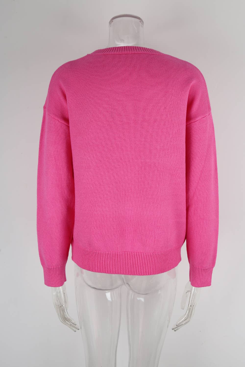 Languid lazy wind gentle pink love knit sweater