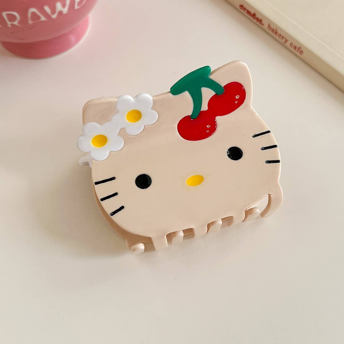 Cute cartoon cat hair claw acetate hairpin