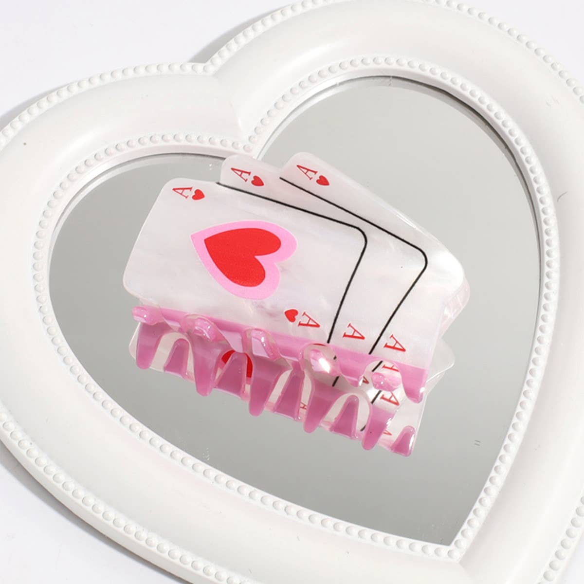 Vintage Acetate Hair Claw - Angel Button Clip