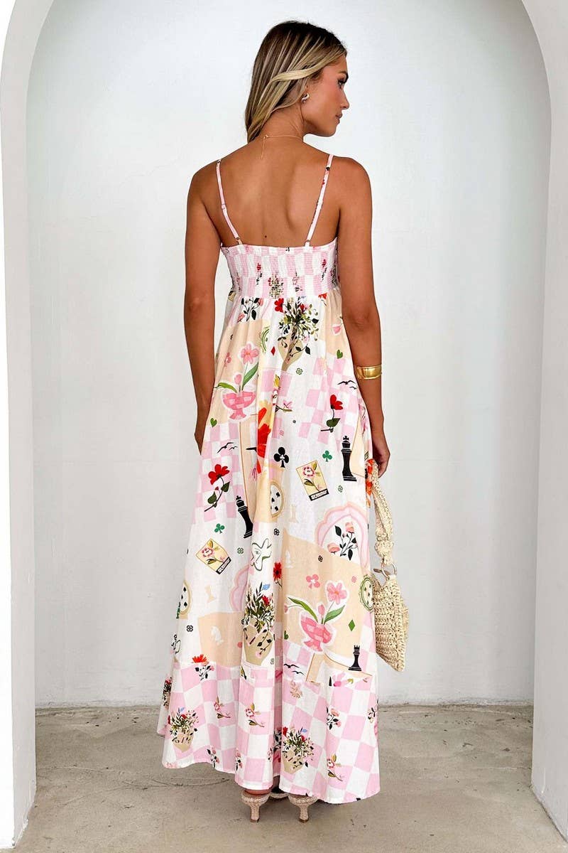 CWDMD5147_BACKLESS SPAGHETTI STRAP FLORAL MAXI DRESS