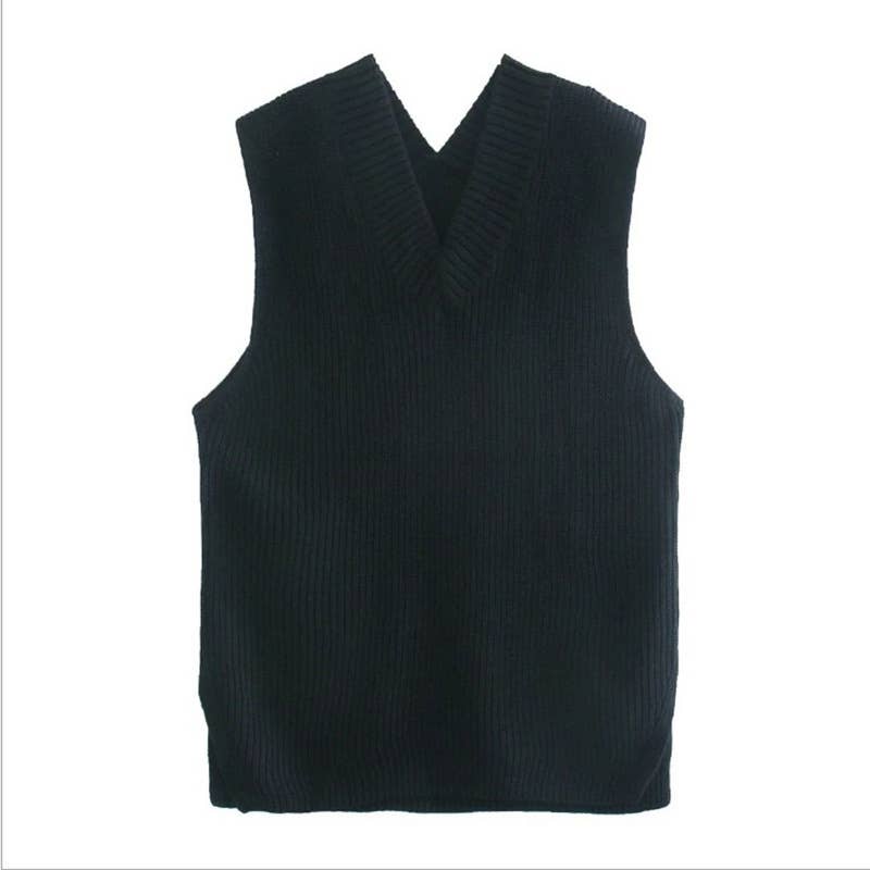 LEISURE COMMUTER V-NECK SOLID COLOR SIMPLE VEST