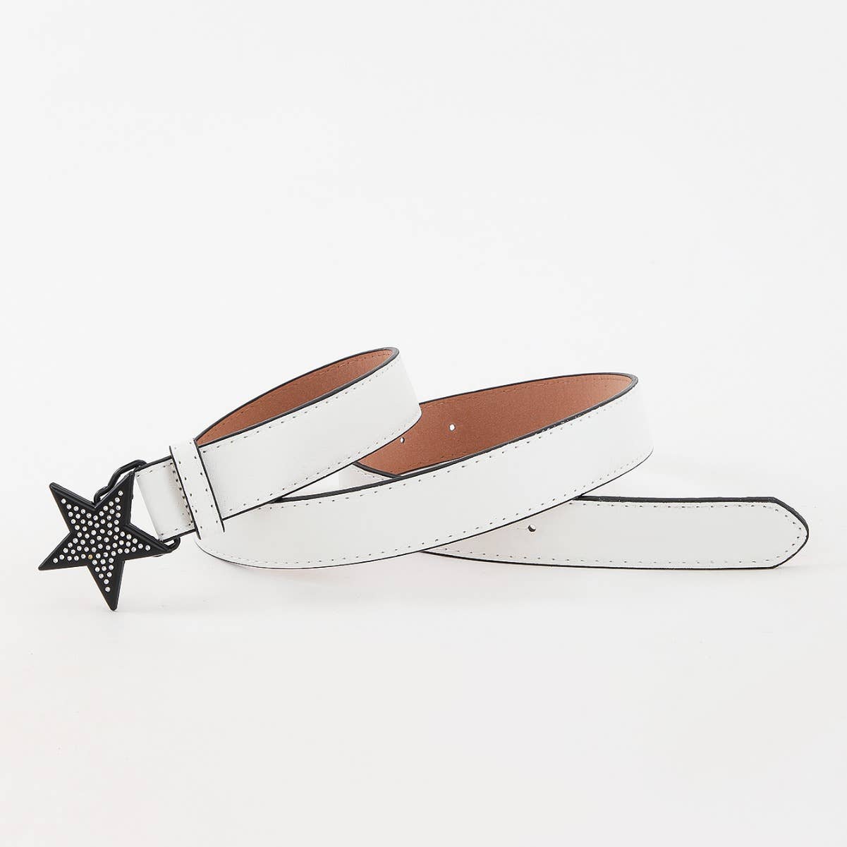 Simple and versatile star-buttoned trendy belt