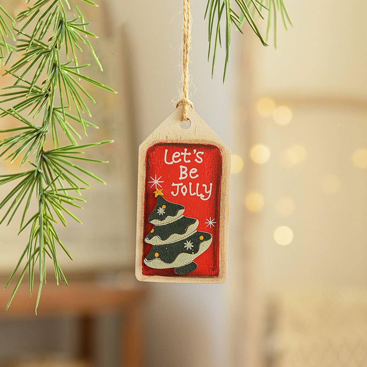 Wooden Xmas Ornaments Santa Snowman Tree Decor_CWMM9671