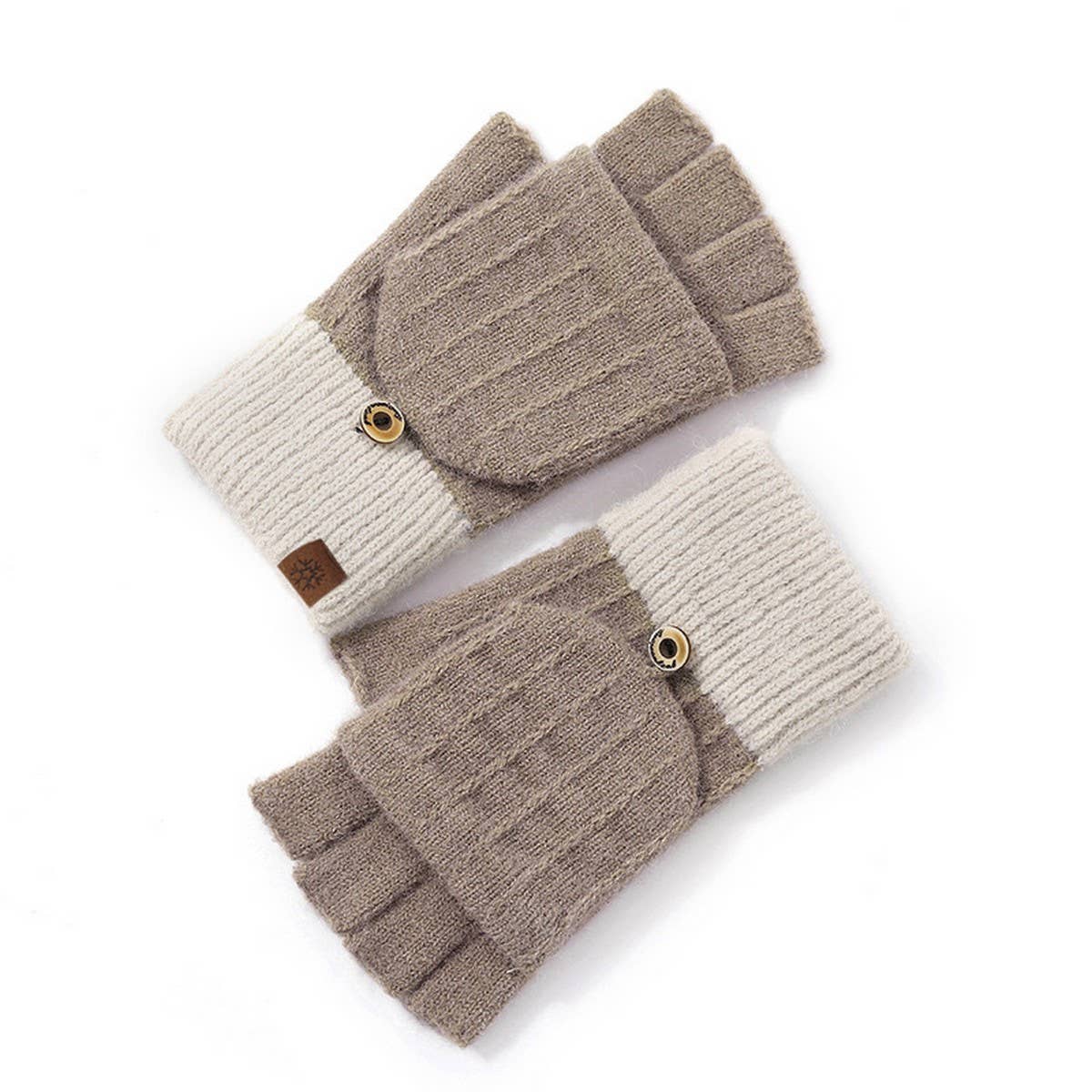 WINTER WOMEN'S HALF FINGER FLAP KNIT GLOVES_CWAG0384