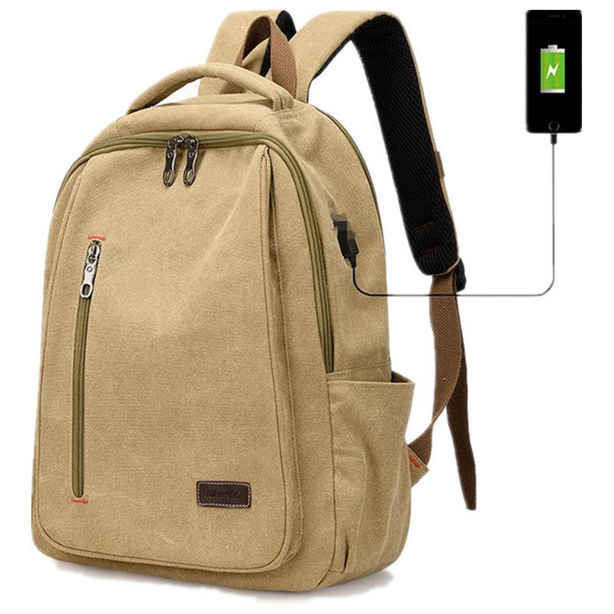 SIMPLE VERSATILE CANVAS BACKPACK,LAPTOP BAG_CWAB2201