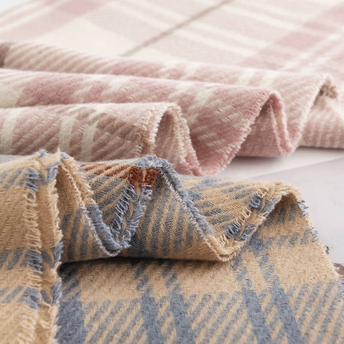 WOMEN SIMPLE PLAID WARM SCARF