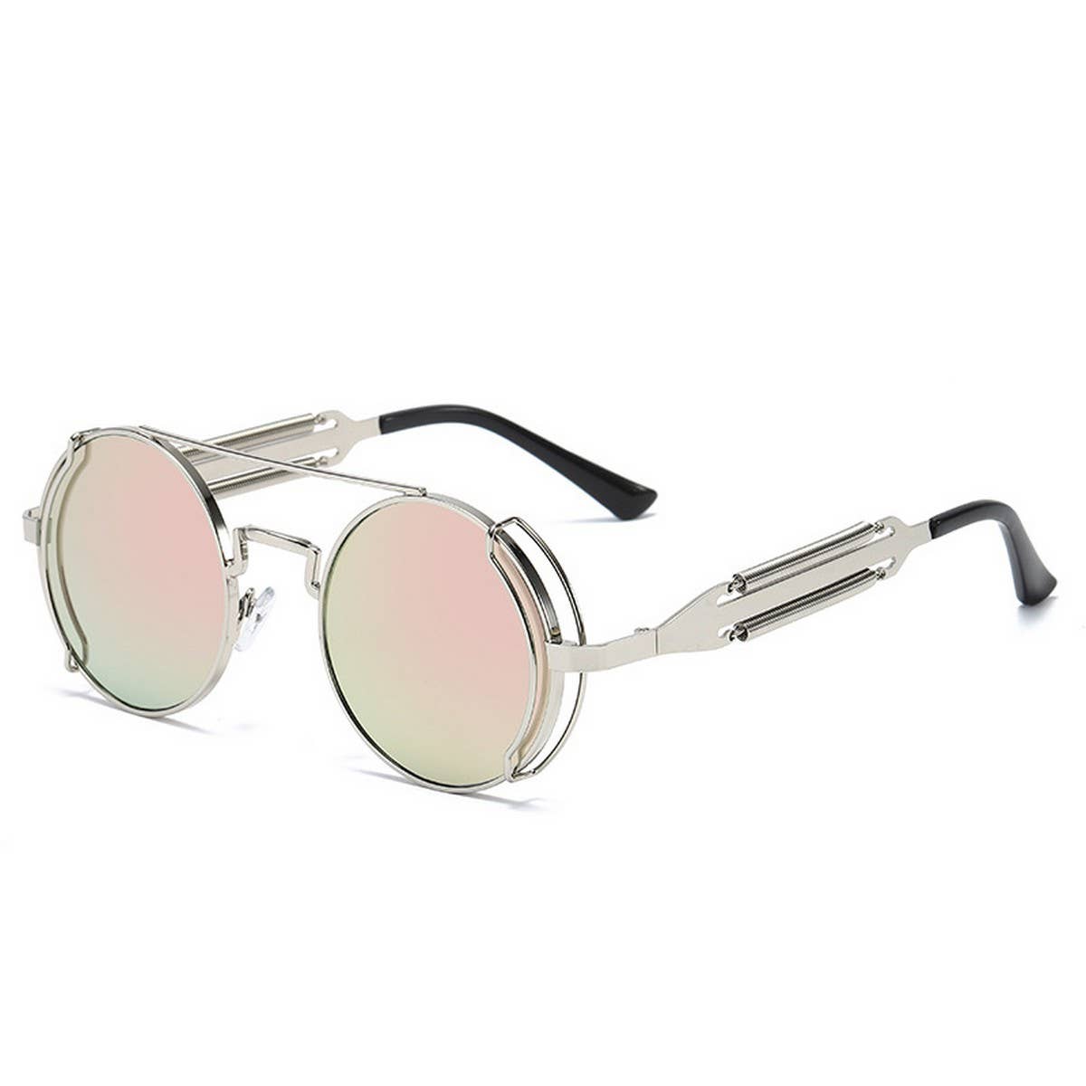 METAL ROUND FRAME STEAMPUNK METAL SUNGLASSES