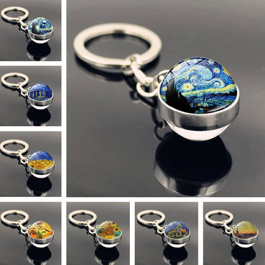 STARRY SKY TIME GEM METAL KEYCHAIN PENDANT JEWELRY_CWMM0494