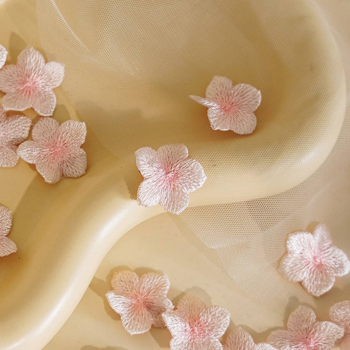 3D Cherry Blossom Embroidered Patch for Repair_CWMM5915