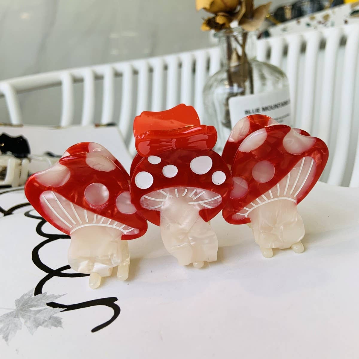 Mushroom Acetate Hair Claw - Cute Clip for Girls