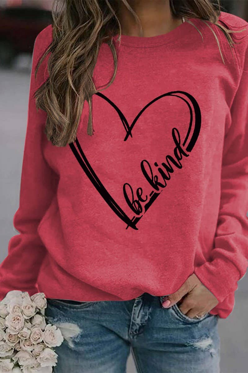 SPRING LOVE BE KIND PRINTED SWEATSHIRT PULLOVER_CWTSTL0992