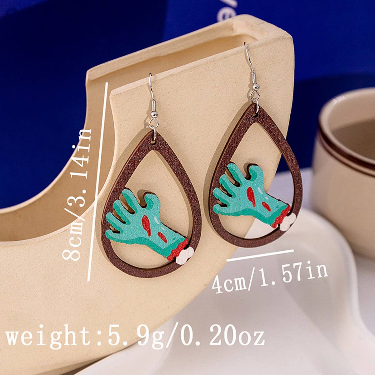 HALLOWEEN PARTY CREATIVE WOODEN EARRINGS