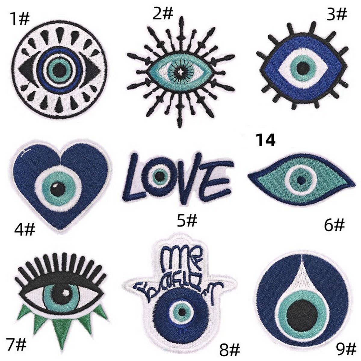 NEW DEVIL'S EYE EMBROIDERY CLOTHING PATCH