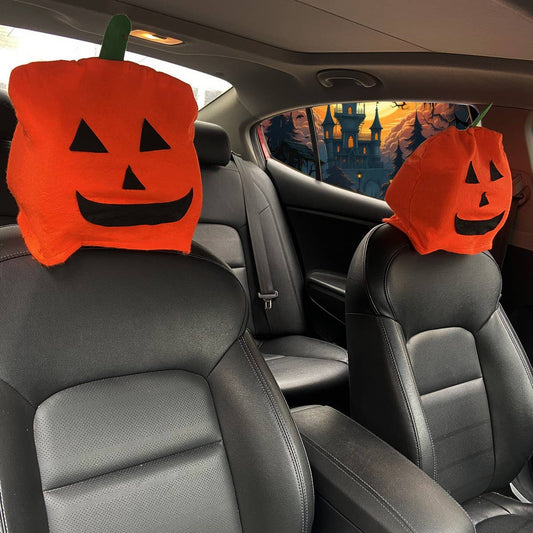 CWMM9546_HALLOWEEN DECORATED PUMPKIN CAR CHAIR COVER