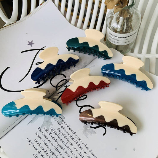 New color matching acrylic wave hairpin, medium