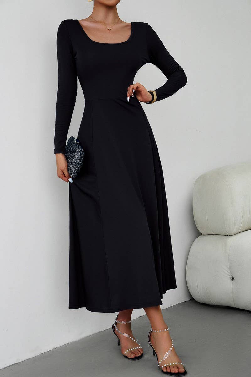 CWDMD1104_Sweetheart Neck Long Sleeve Maxi Evening Dress