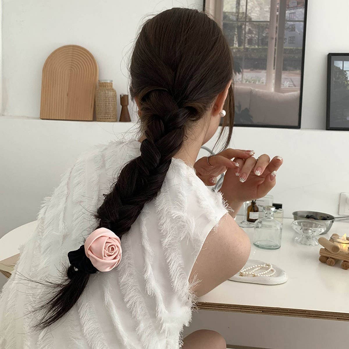 SATIN THREE-DIMENSIONAL GENTLE ROSE HAIRBAND
