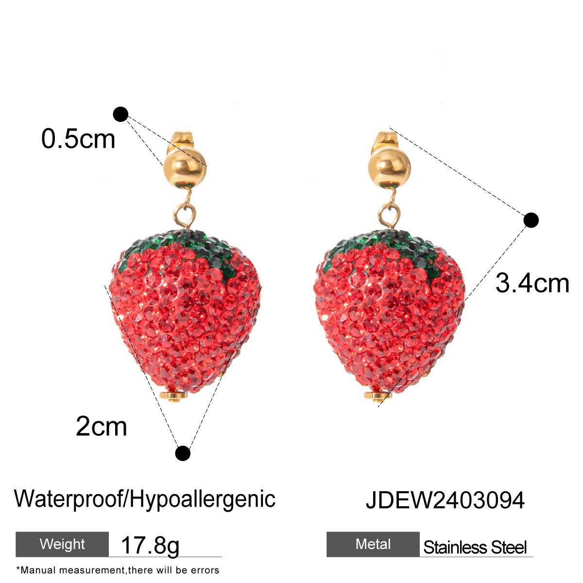 PERSONALIZED TRENDY STRAWBERRY EARRINGS_CWAJE1892