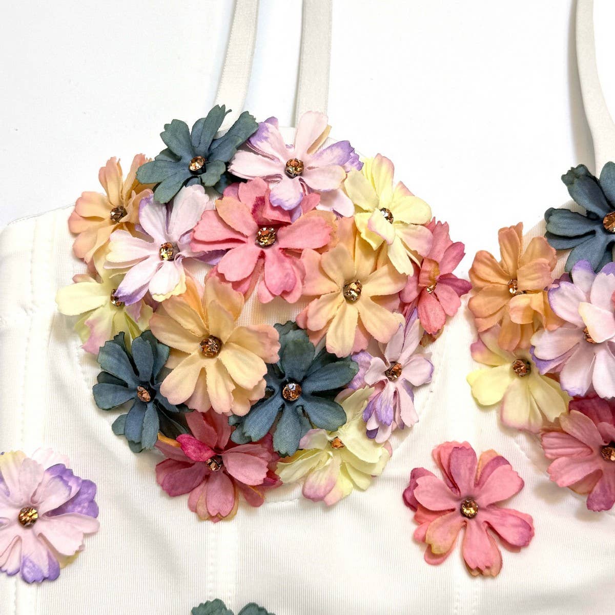 HIGH-END SWEET FLOWER HERRINGBONE BRA