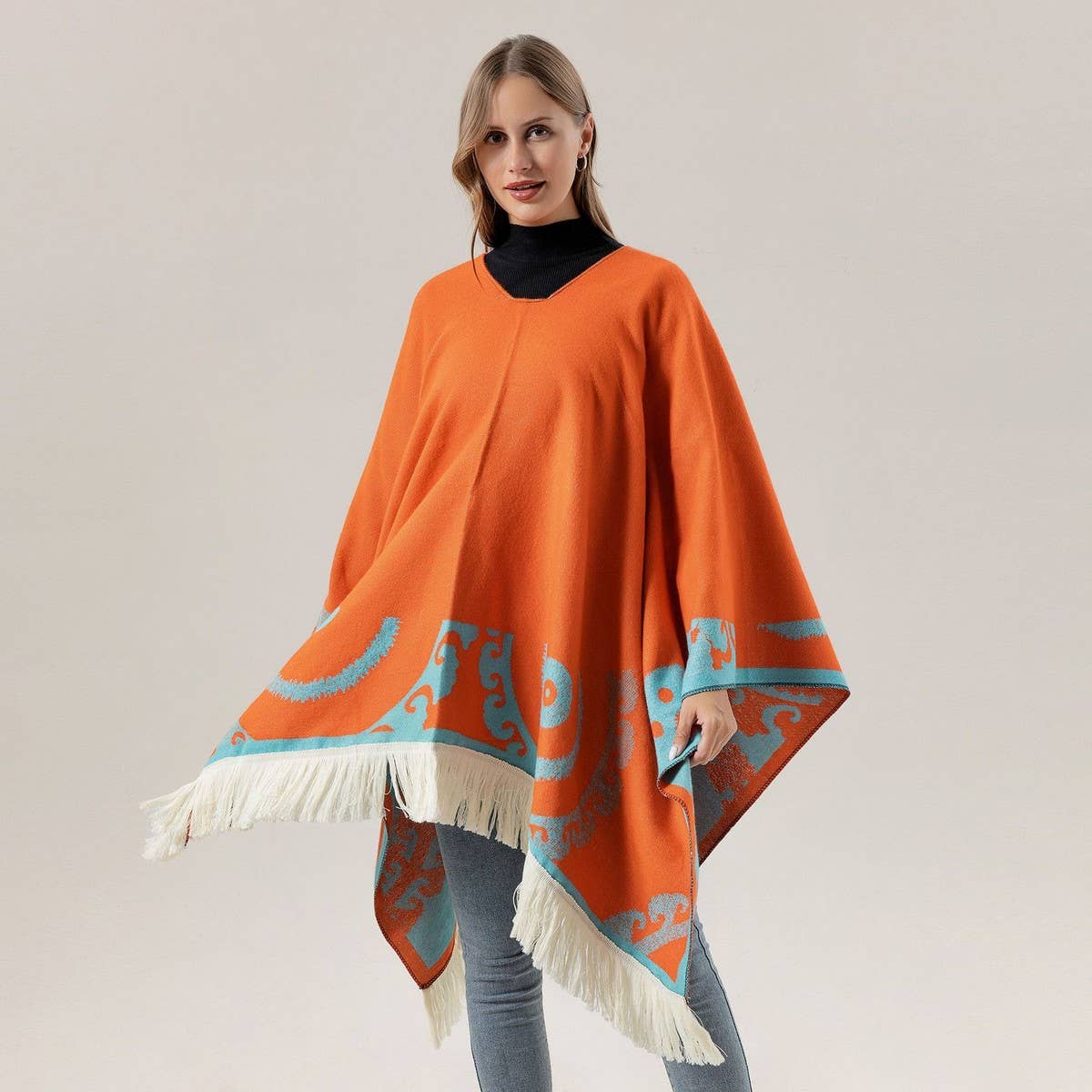 SHAWL WEAR SCARF LEISURE TRAVEL PULLOVER CLOAK