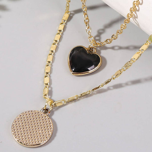 HEART CHARM LAYERED NECKLACE