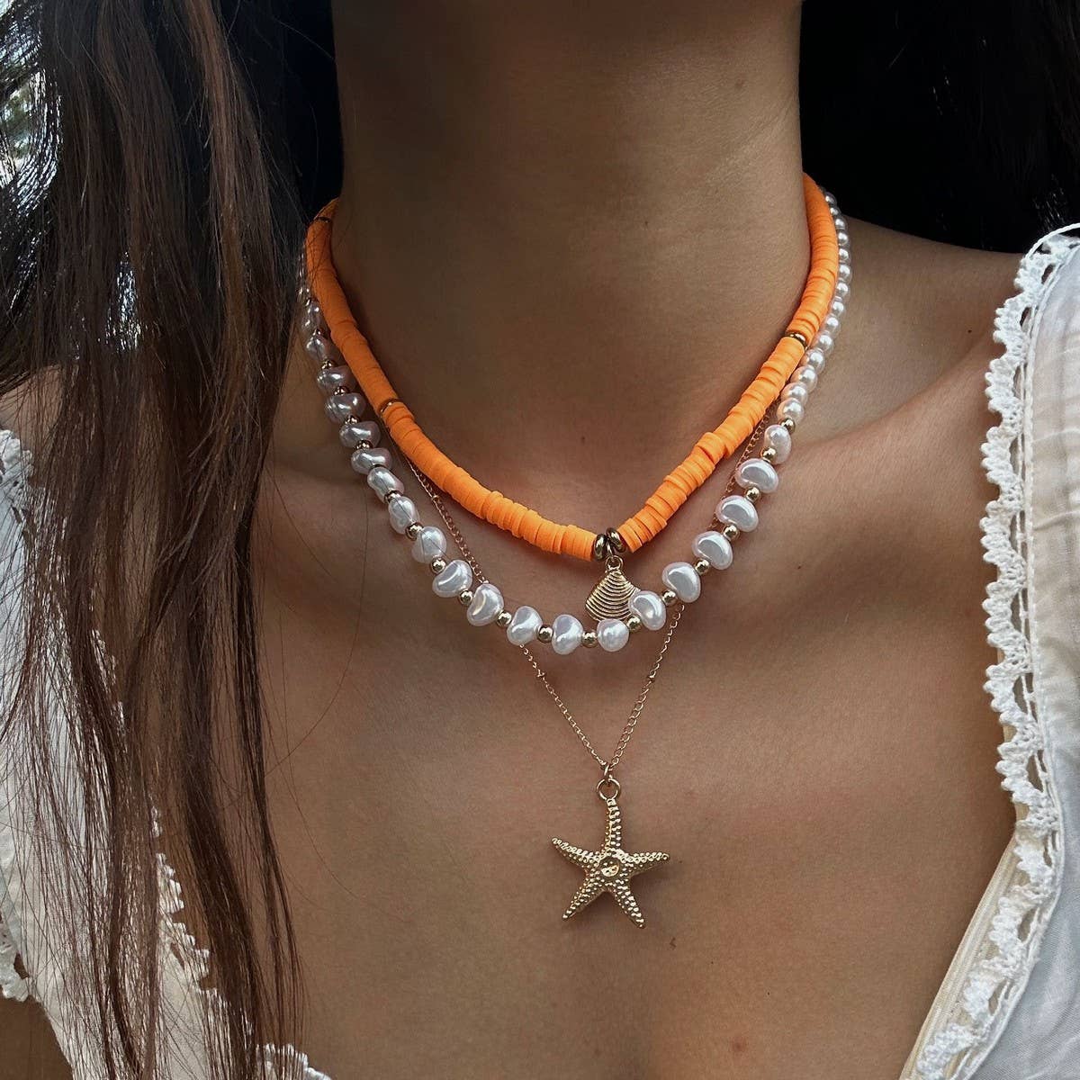 NEW BEACH STYLE OCEAN SHELL BEADED NECKLACE