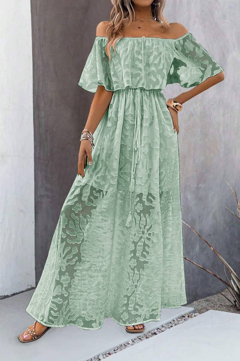 CWDMD5705_SEXY ONE-SHOULDER SOLID COLOR SHORT-SLEEVED DRESS