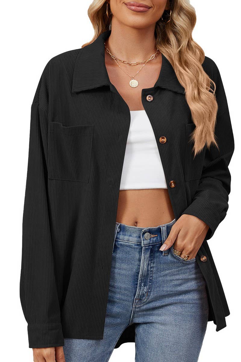 CWOCO0884_SOLID COLOR LAPEL POCKET KNIT SHIRT COAT