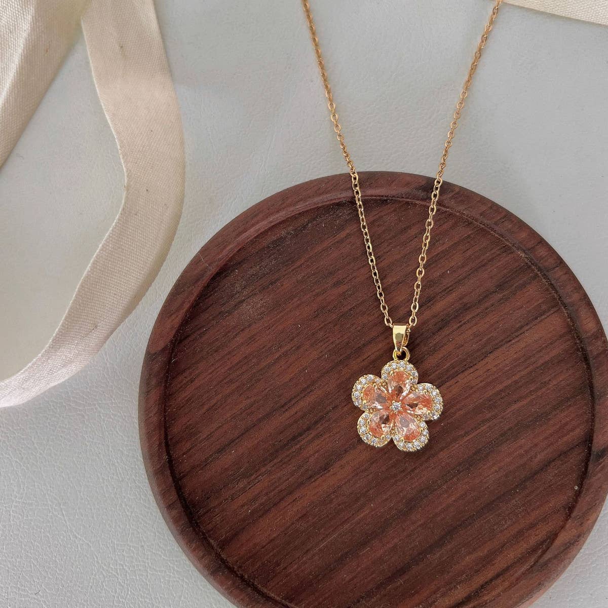 NEW CRYSTAL CHERRY BLOSSOM NECKLACE