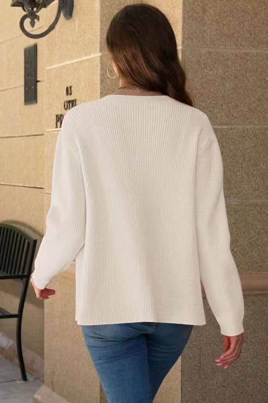 STYLISH AND COMFORTABLE BOW WOOL CARDIGAN