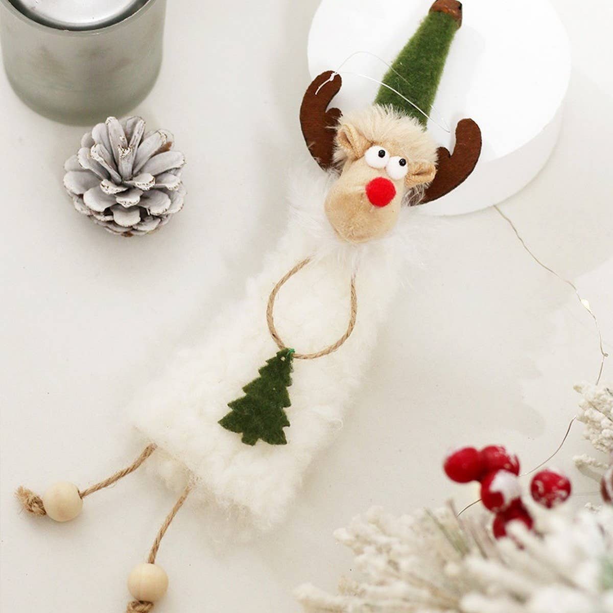INS Style Plush Reindeer Christmas Ornament_CWAJE05405