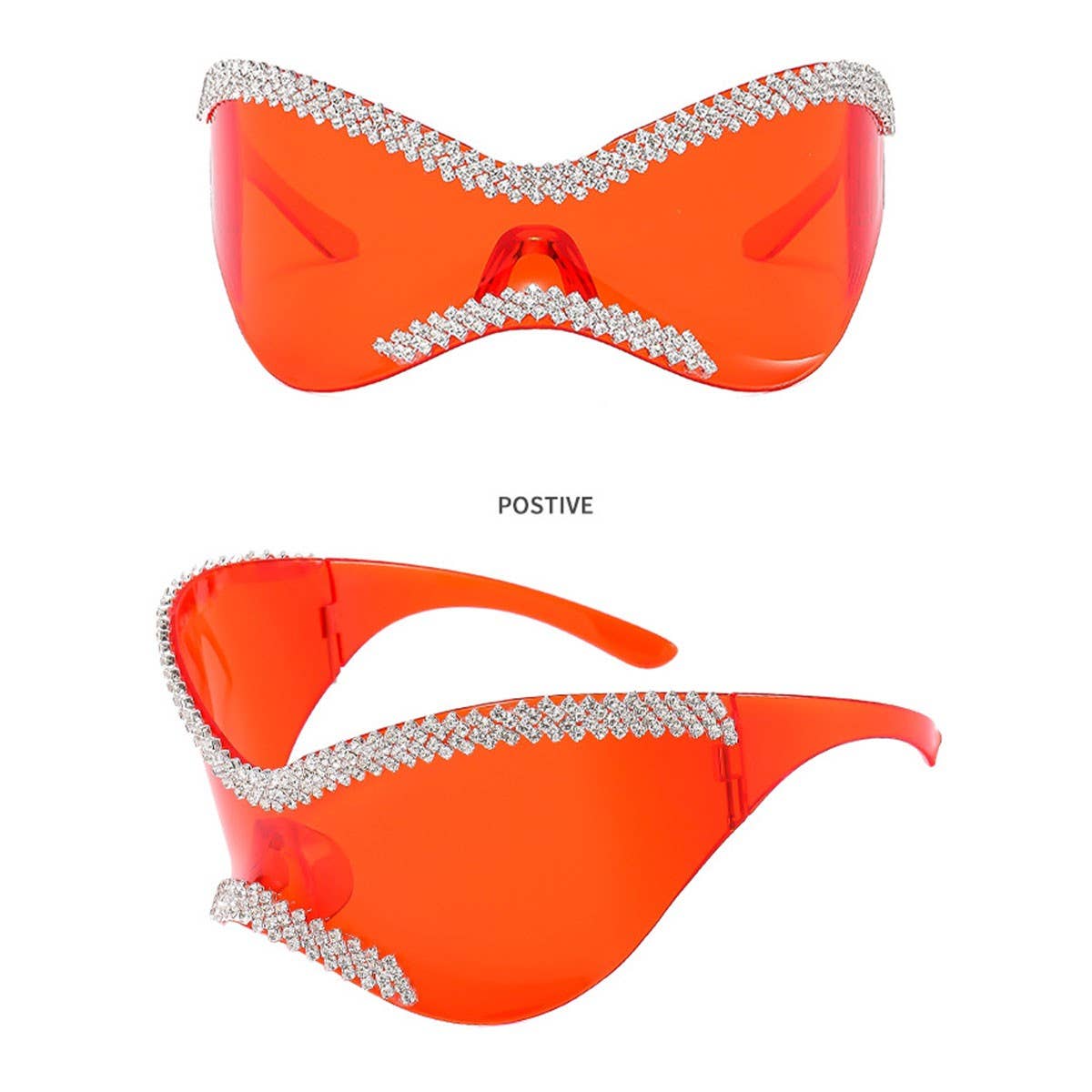 LUXURY RHINESTONE LARGE FRAME CYCLING SUNGLASSES