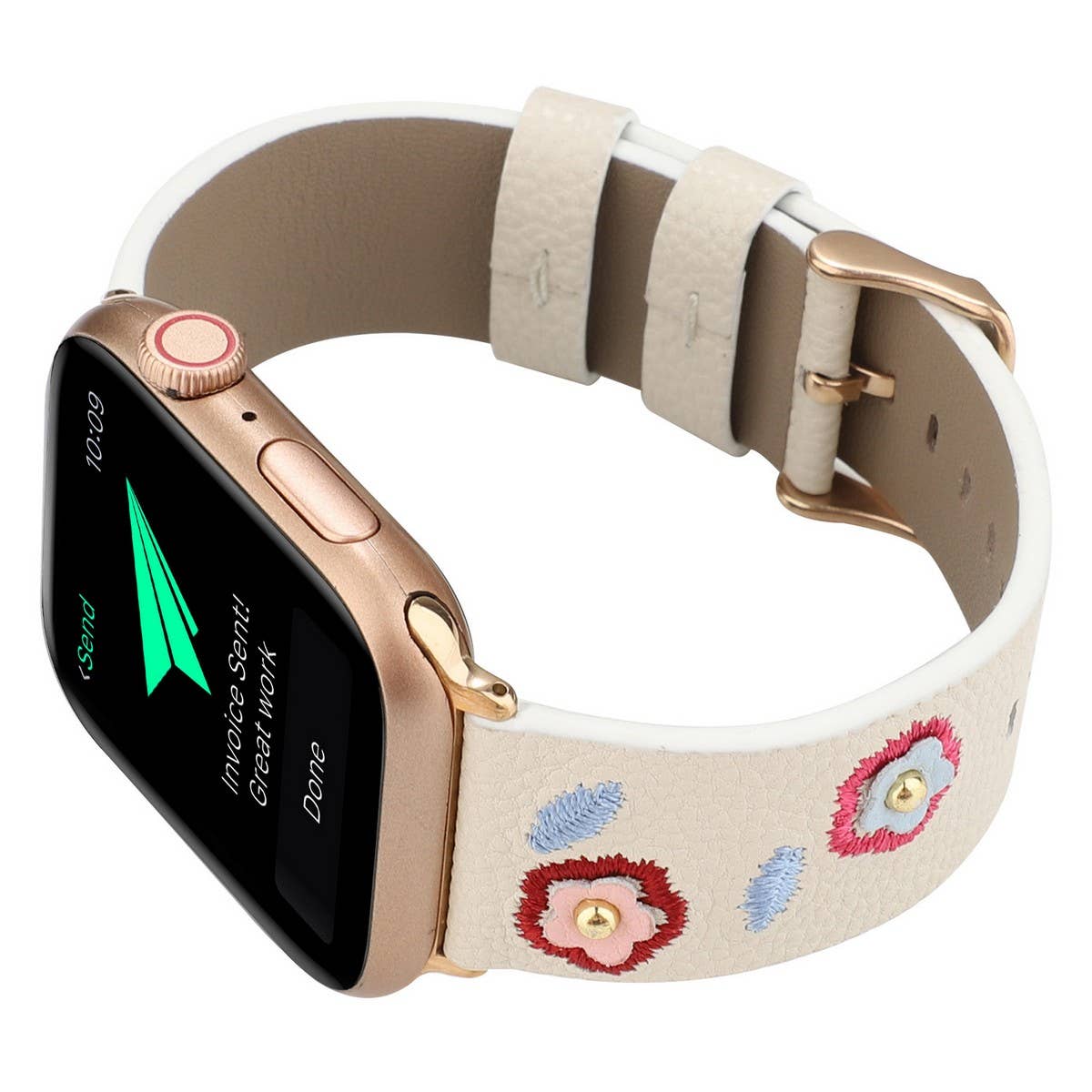 APPLE WATCH9-1 EMBROIDERED LEATHER STRAP_CWASC1540