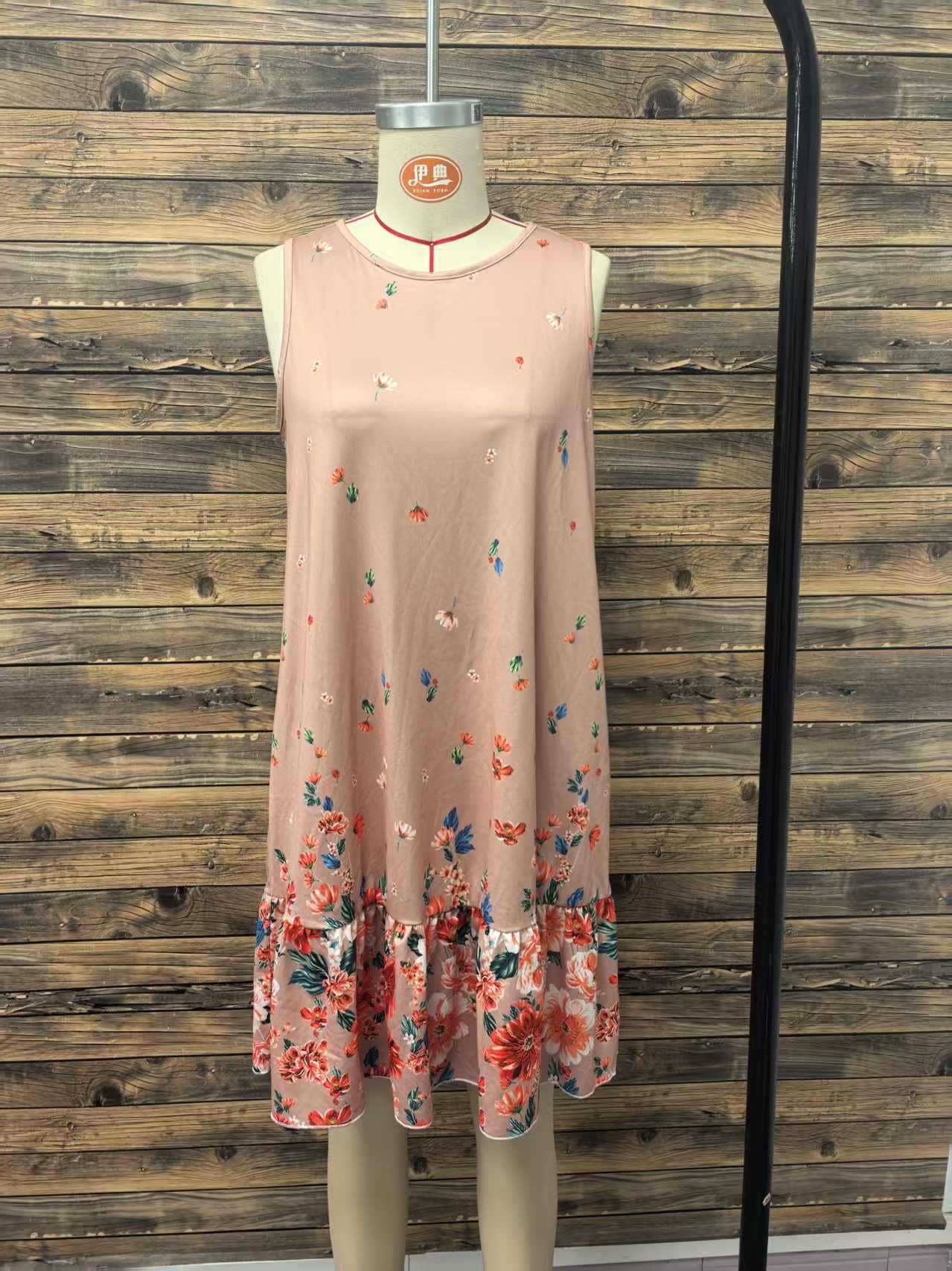 Loose and versatile short-sleeved short dress