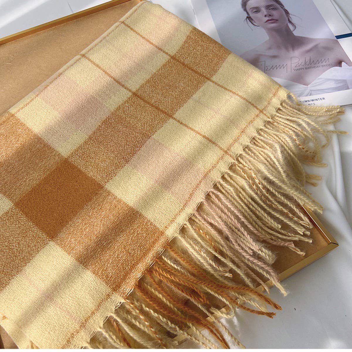 Plaid Scarf Shawl ??Classic Tartan Winter Wrap_CWASC1455