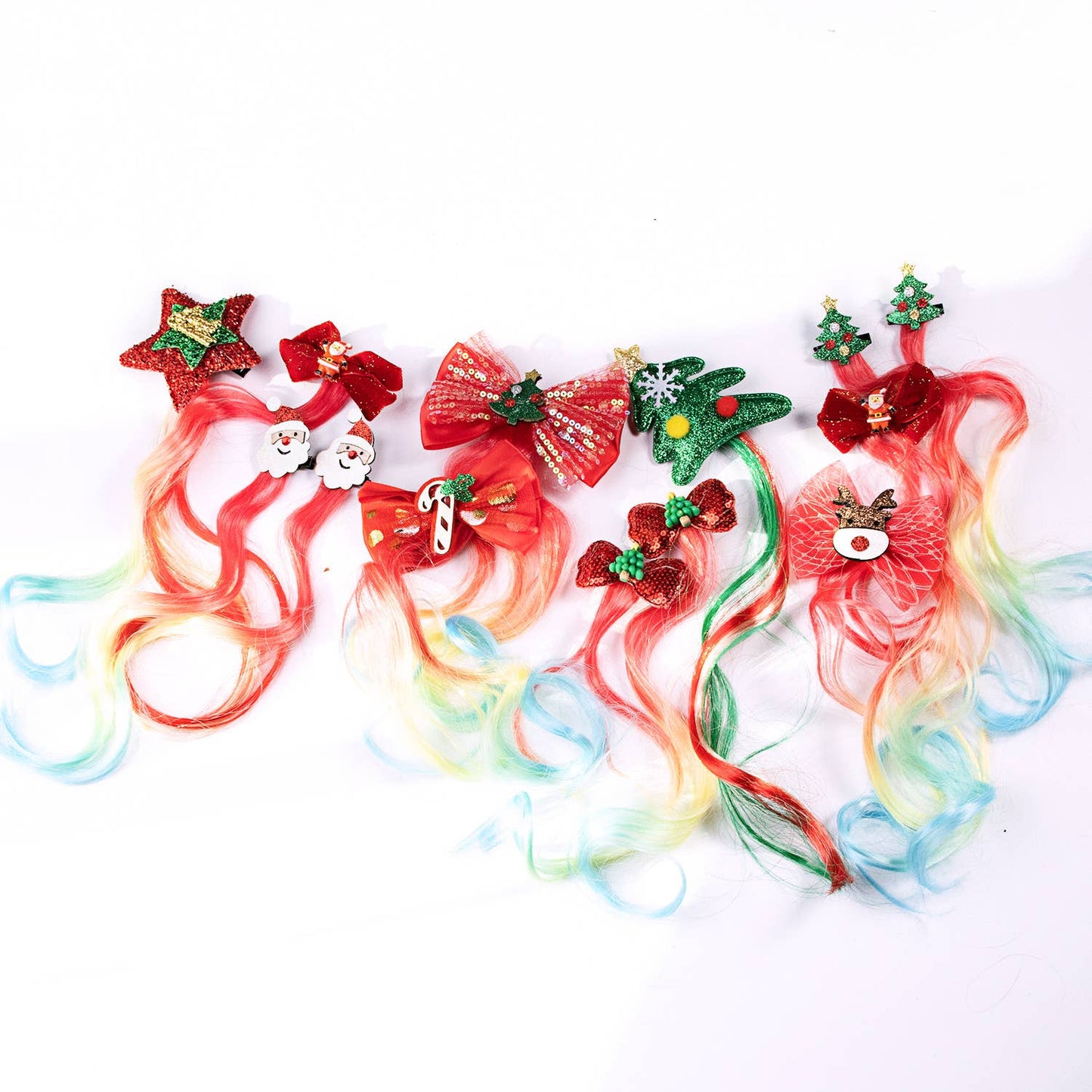 CHRISTMAS WIG SANTA CLAUS CHRISTMAS TREE BOW
