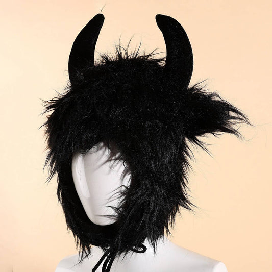 CWAH4053_HALLOWEEN BULL DEMON KING FUNNY BULL HEAD HAT