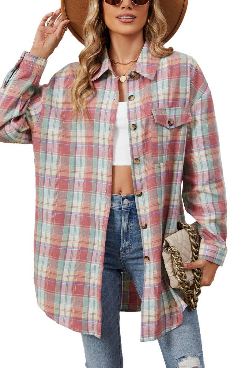 CWOCO0474_LAPEL BRUSHED STRIPE LONG SLEEVE SHIRT COAT