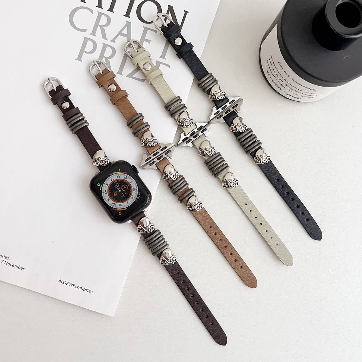 IWATCH9-1 14MM HEART LEATHER STRAP FOR APPLE WATCH